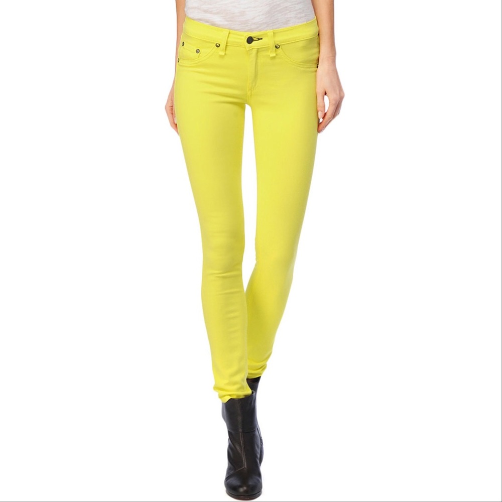 Rag & Bone Jean Neon Yellow Skinny Legging Size 27